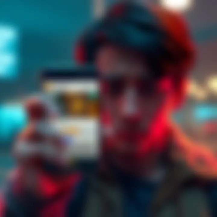 User Seeking Pi Help A person holding a phone showing a Pi wallet, looking worried while posting a request for 0.01 Pi to pay transaction fees.