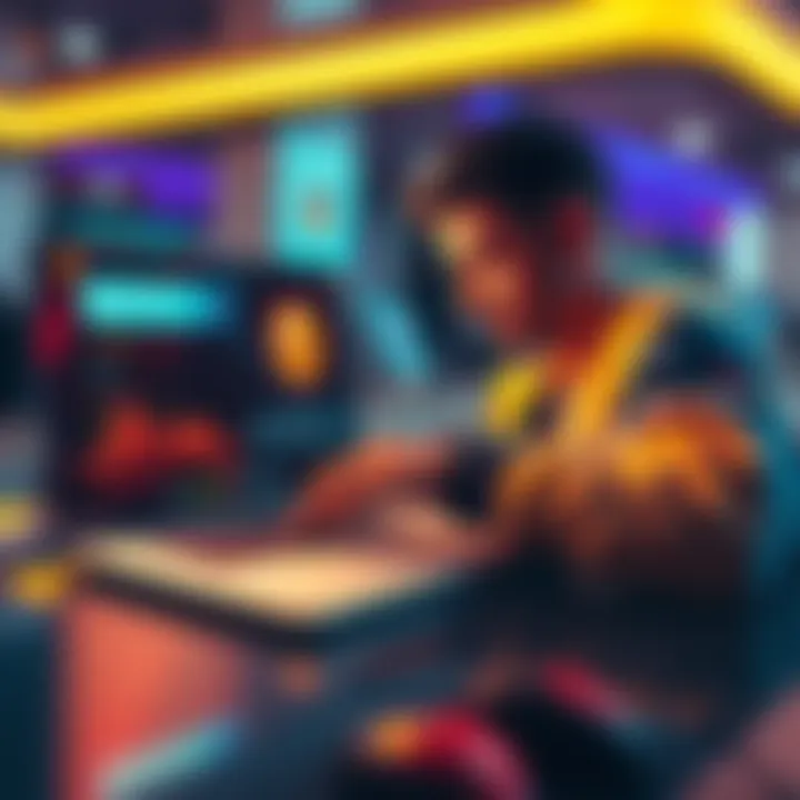 A person interacting with Solana's DeFi platform on a laptop, showing the user-friendly interface and low fees compared to Ethereum.