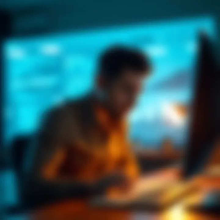 User Struggling with 2FA A frustrated person looking at their computer screen, experiencing issues with two-factor authentication while trying to secure their account.