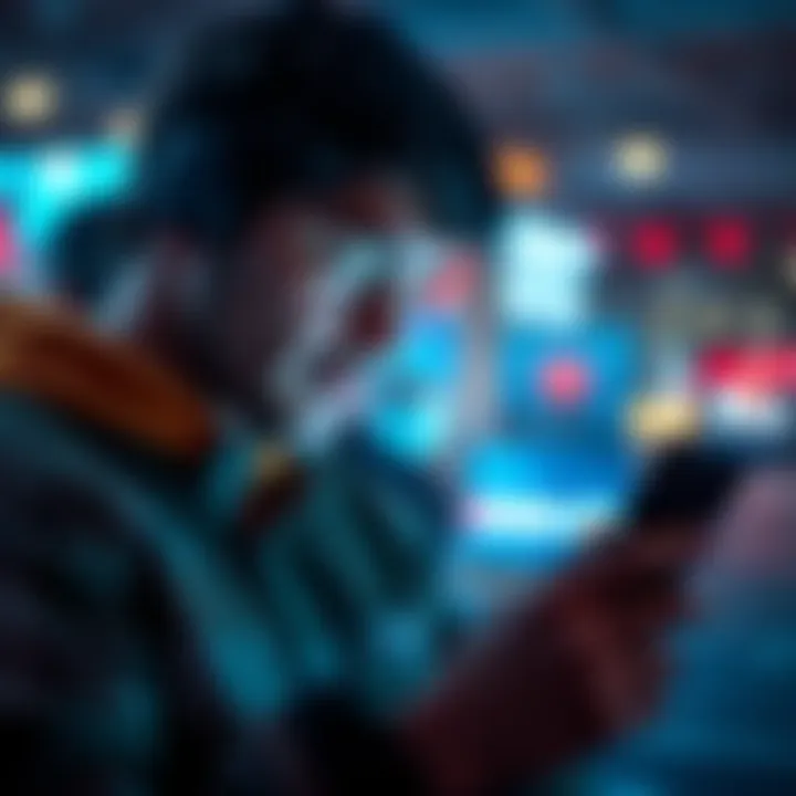 A person looking at their phone with error messages on the screen while exploring help forums for Atlas Earth app issues
