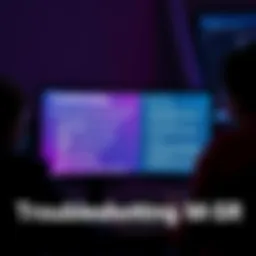 A person looking at a computer screen displaying troubleshooting tips for MSR problems