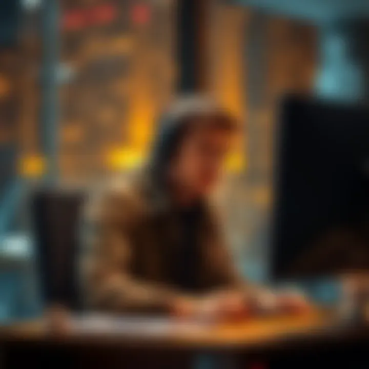 User waiting for account verification A person sitting at a computer looking frustrated while waiting for account verification response