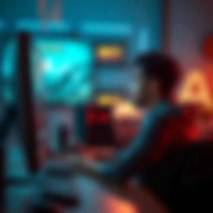 User Watching Ads A person sitting in front of a computer screen, looking puzzled while watching an advertisement, indicating confusion over boost time.