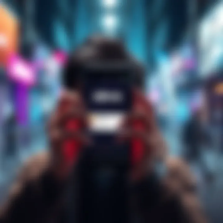 A frustrated person looking at a smartphone displaying a stuck transaction notification from Abra.