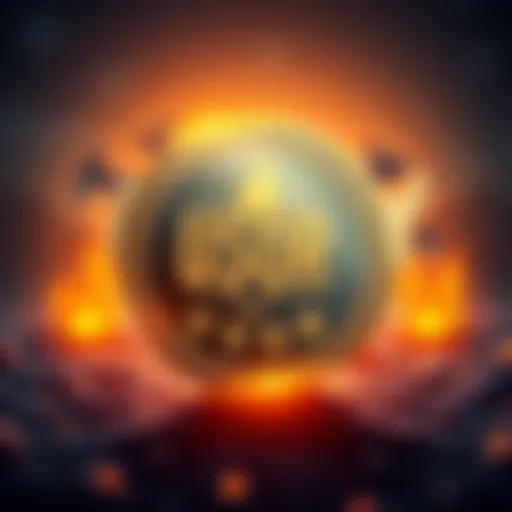 An illustration showing a coin representing the USOR cryptocurrency, featuring oil imagery and a map of the United States, symbolizing its connection to US oil reserves.