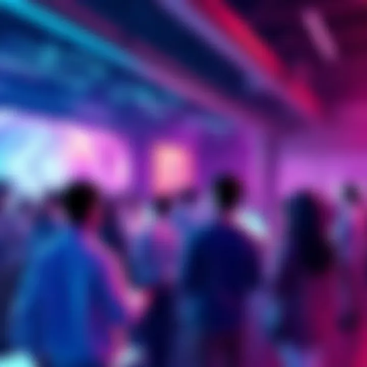 People engaging in discussion about VeChain innovations and projects like StarGate in a community setting