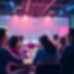 A group of people engaged in discussions about VeChain's latest developments and features in a vibrant online forum setting.