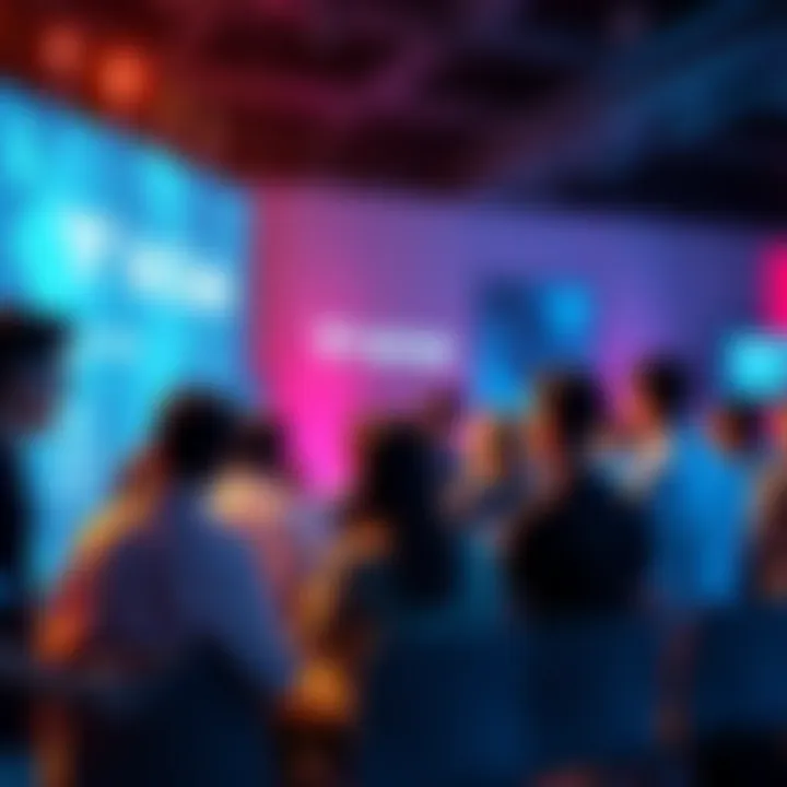 A group of people discussing VeChain updates at a virtual forum, showcasing blockchain resources and insights.
