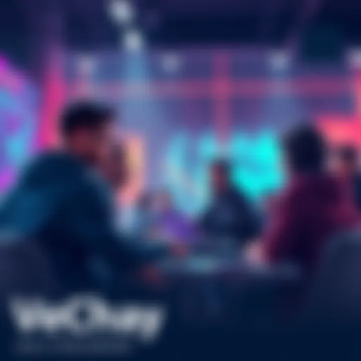 Community members engaging in a discussion about VeChain updates and blockchain technology