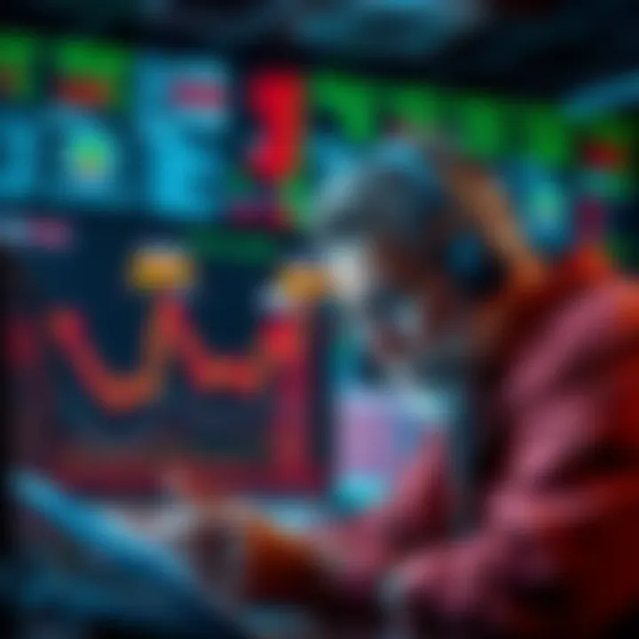 A veteran trader looking frustrated while reading repetitive cryptocurrency advice on a screen