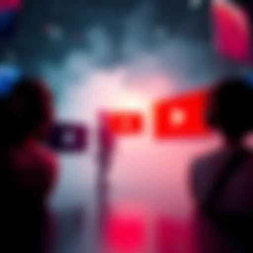A visual representation of Video portrayed as a younger brother, smaller in size yet vibrant, standing beside larger media forms like Television and Print, symbolizing strength in creativity.