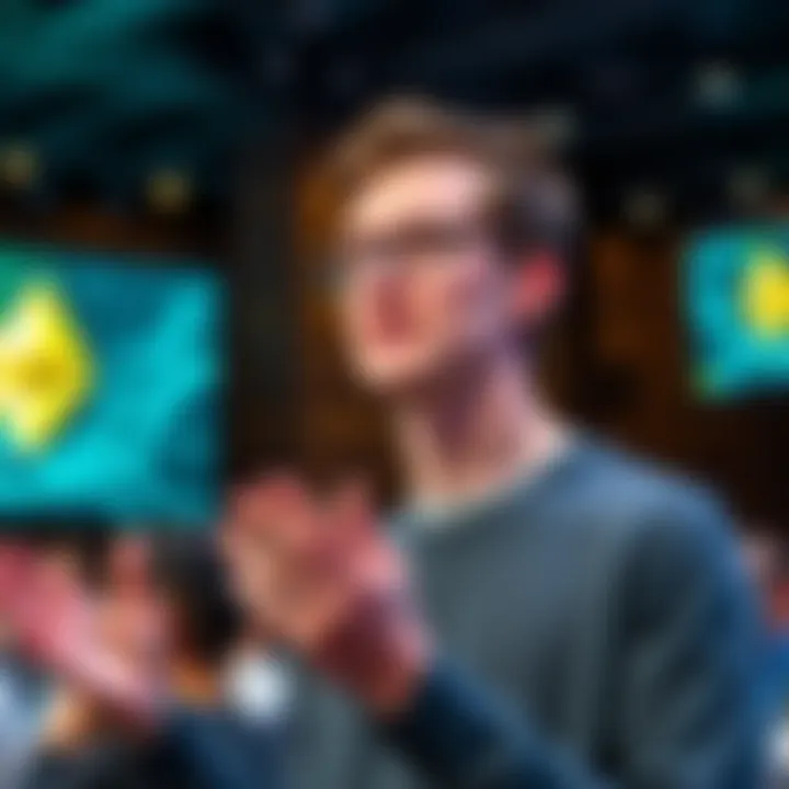 Vitalik Buterin presenting Lean Ethereum Vitalik Buterin showcasing his plan for Lean Ethereum at a conference, emphasizing efficiency and scalability.