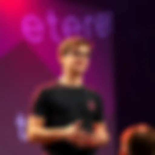 Vitalik Buterin discusses Ethereum Foundation's vision on stage, highlighting decentralization and privacy.