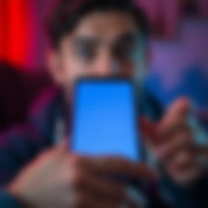 A smartphone screen showing a graphical user interface wallet app that seems to be deleting itself, with a surprised user expression in the background.