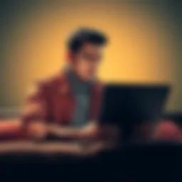 A frustrated person looking at a laptop screen showing wallet balance and KYC requirements