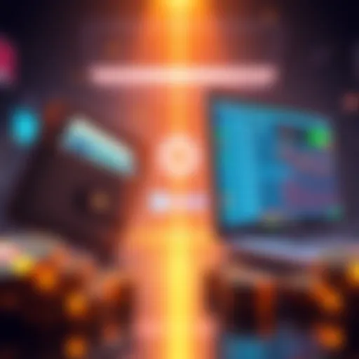 A visual showing a digital wallet on one side and a cryptocurrency exchange on the other, illustrating the transition from self-custody to using exchanges for spending USDC.