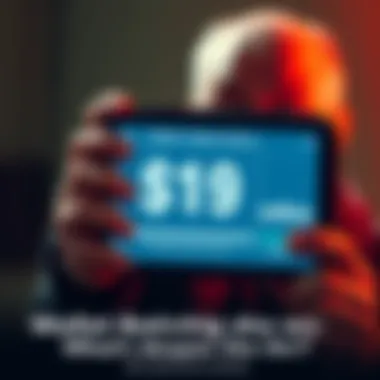 A digital wallet screen showing a balance of $19 million, with a shocked person in the background