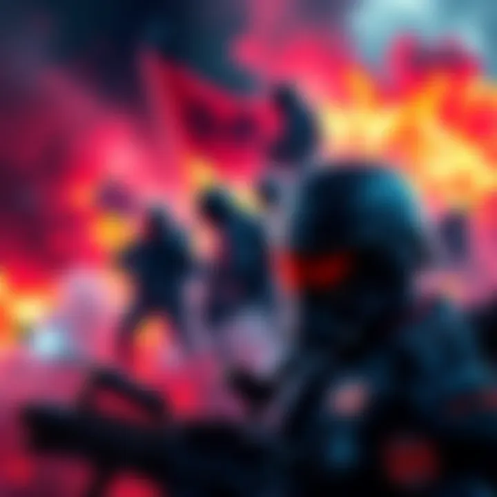 Impact of War on Web3 Projects A graphic showing a conflict scene impacting tech development, with symbols of war and digital projects