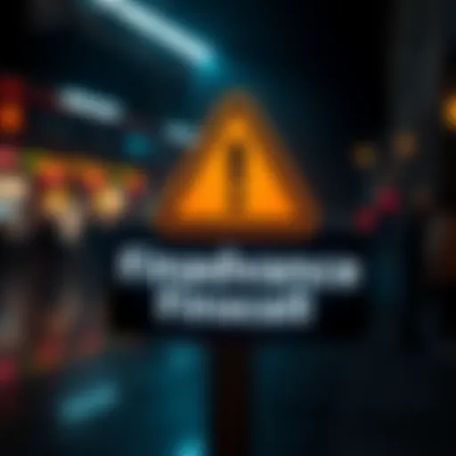Graphic showing a warning sign with a cryptocurrency symbol and the names Finadvance and Finxcell, indicating potential scams
