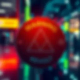 A warning sign with a cryptocurrency symbol, highlighting risks and caution about using Revolut for transactions.