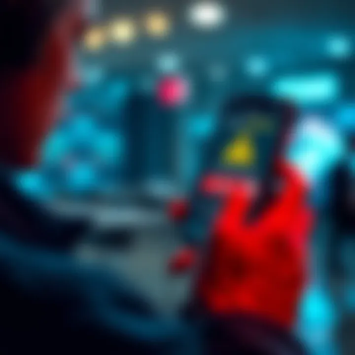 A person reviewing warning signs on a smartphone for crypto wallet apps, highlighting red flags like poor UX and hidden fees.