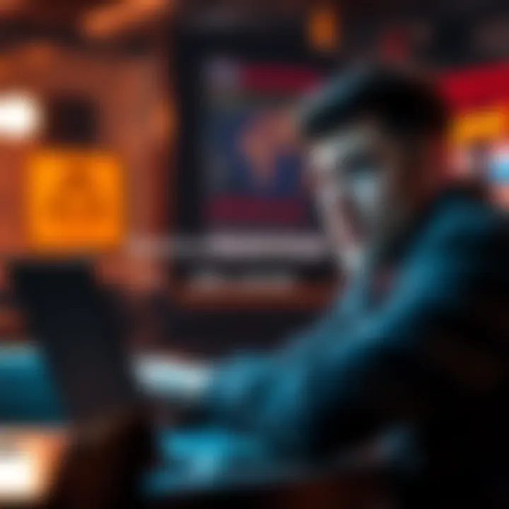 A person looking worried while using a laptop, concerned about a suspicious website for checking crypto seed phrases