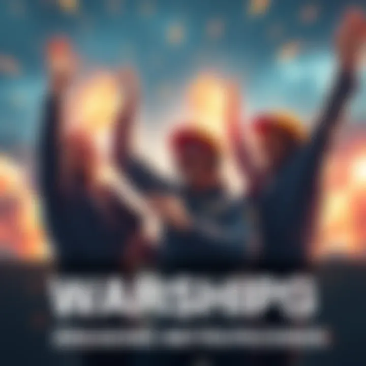 Players celebrating their success after achieving 70+ AB in Warship, showing excitement and teamwork during the game.