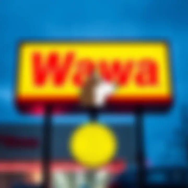 Wawa store sign featuring Dogecoin logo as a new payment option