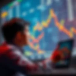 A concerned investor watching market trends with graphs showing decline, symbolizing the risk of wealth destruction.
