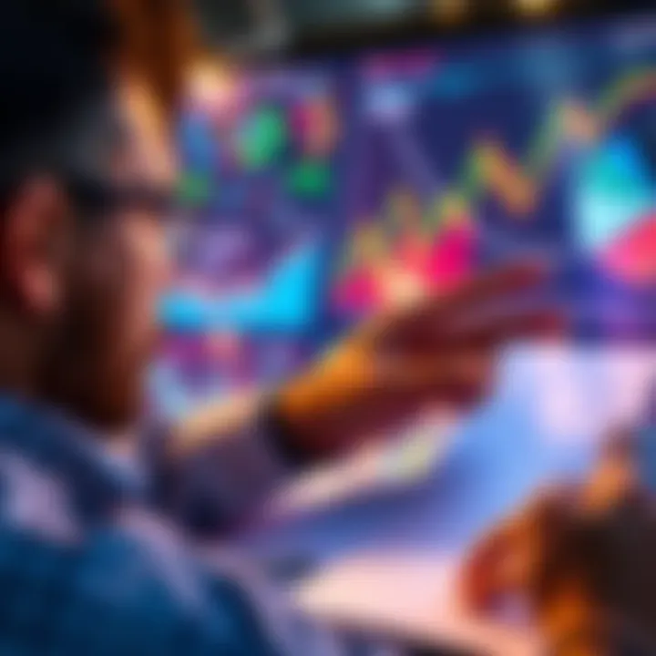 A person analyzing financial charts and graphs to optimize investments using dollar-cost averaging strategies.