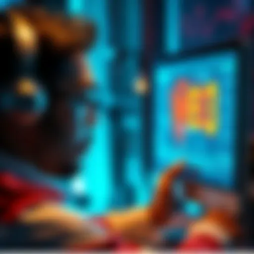 A person looking at a computer screen displaying Web3 graphics with puzzled expressions, symbolizing the challenges of adopting new technology.