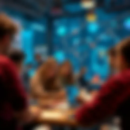 A group of diverse people brainstorming innovative ideas for Web3 and Blockchain projects at a hackathon