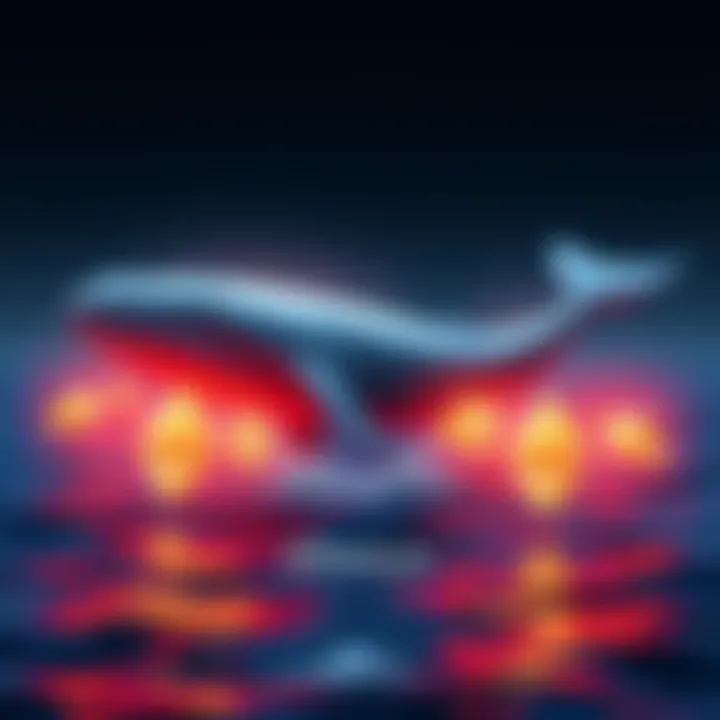A graphic showing whale symbols representing large Ethereum holders selling off their assets as the price decreases below $2400.