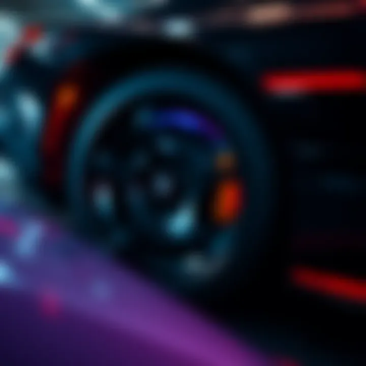 A dynamic view of a car wheel in motion with blur effects applied, showcasing the new mod's features.