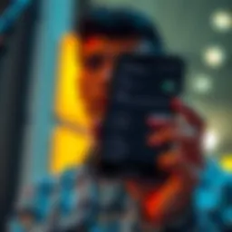 A person holding a phone with Wi-Fi settings open, looking thoughtful about turning off Wi-Fi scanning.
