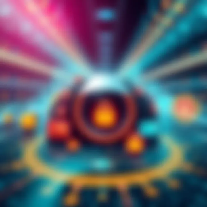 An illustration representing WISeKey's digital ecosystem for cybersecurity, featuring symbols of AI, IoT, and digital identity.