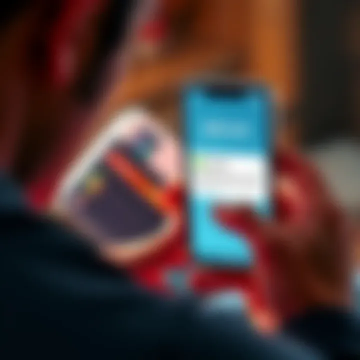 A frustrated person looking at a phone with the Uphold app open, showing withdrawal errors, with a wallet in the background