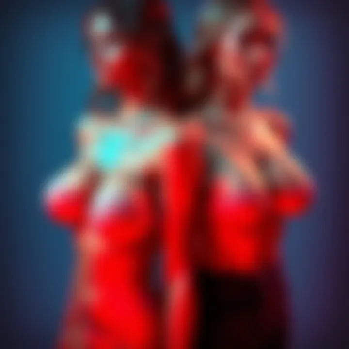 Two women standing side by side, one with perky breasts and the other with sagging breasts, showcasing different breast appearances.