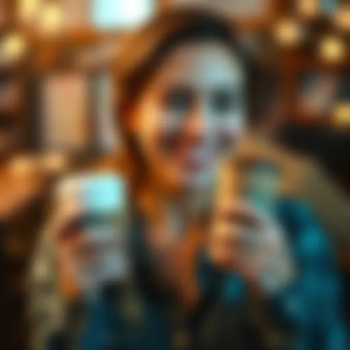 A woman smiling as she holds a Starbucks coffee cup while rejecting a Bitcoin offer, highlighting a humorous moment about financial choices.