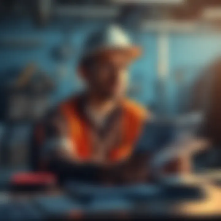 A worker sitting at a desk with paperwork, looking concerned about job security after injury leave ends.