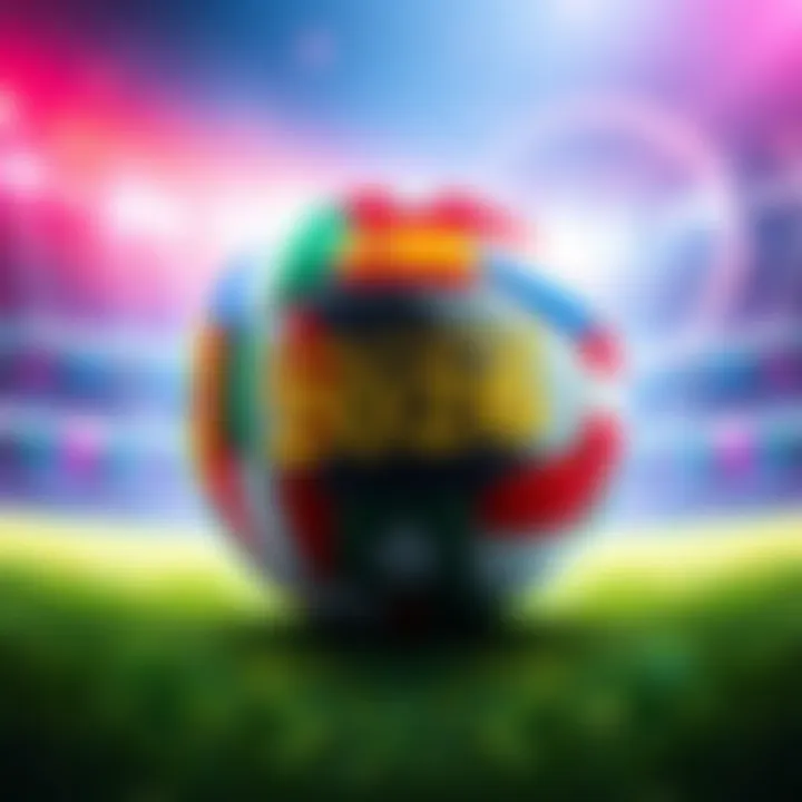 World Cup 2026 Prediction Game A vibrant graphic showing a football with flags representing different countries, inviting people to participate in the prediction game for World Cup 2026.