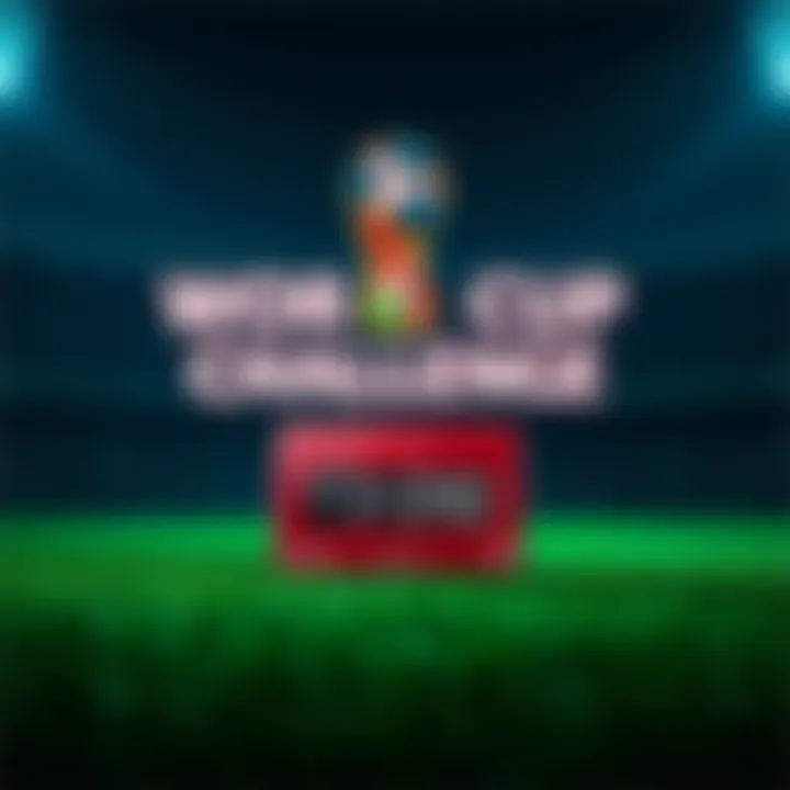 A graphic showing the World Cup logo with a countdown clock and a BitMart Card, inviting people to join a challenge to predict advancing teams.