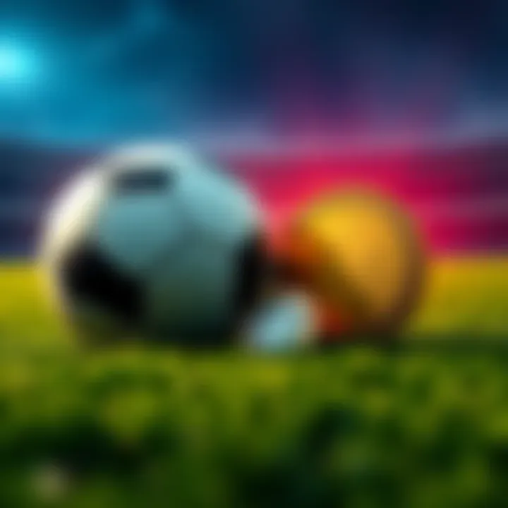 A soccer ball resting on a field with a digital representation of the $CHZ token beside it, symbolizing the connection between sports and cryptocurrency before the World Cup.