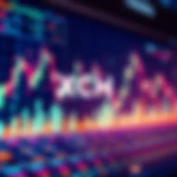 A graphical representation showing XCH price trends and trading statistics on a digital chart.