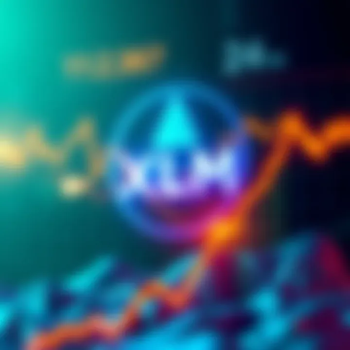 The XLM cryptocurrency logo highlighted with a rising graph, symbolizing its rebound to 15th position in market cap rankings.