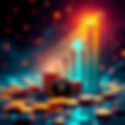 A graphic showing the upward trend of XLM cryptocurrency with coins and partnerships symbolizing growth