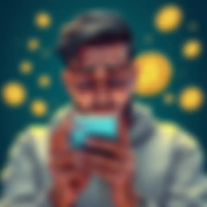 XLM Payment Issue A frustrated person looking at their phone, showing a message about an XLM transaction with an incorrect memo, surrounded by crypto symbols.
