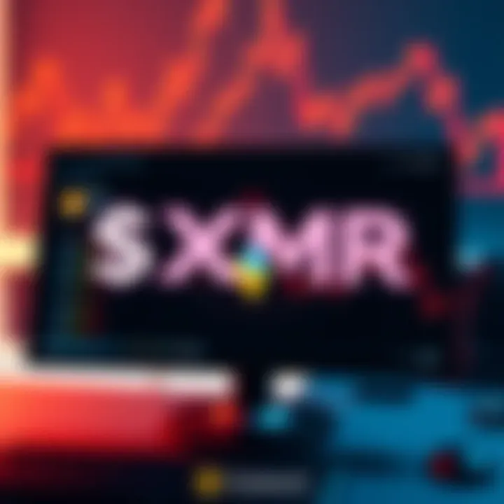 $XMR cryptocurrency logo displayed on a computer screen with a Coinomi interface