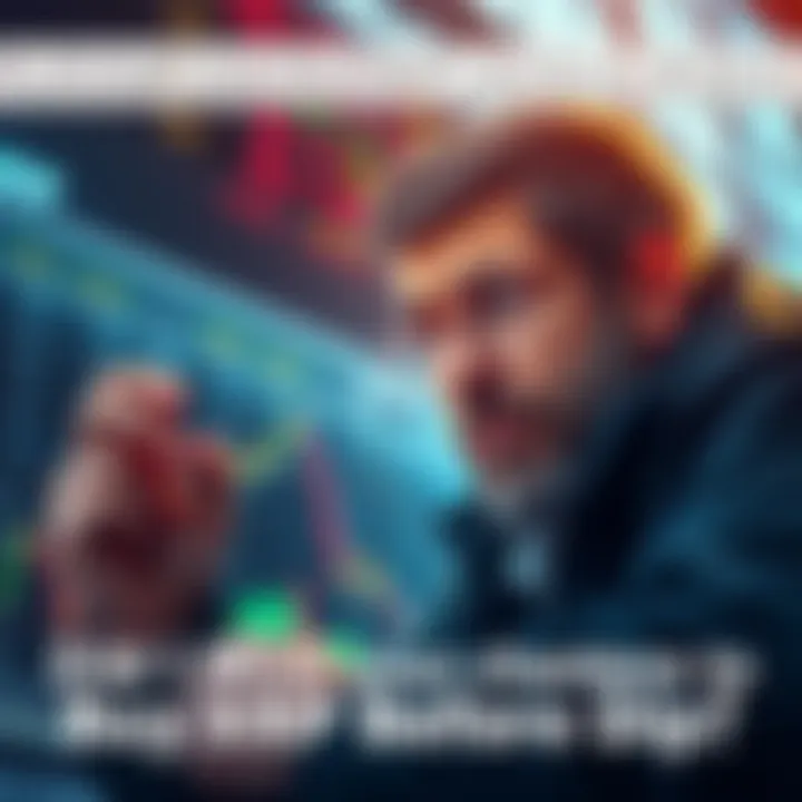 XRP Market Analysis An investor looking at a price chart with a worried expression, reflecting on possible missed opportunities in purchasing XRP during a recent price dip.