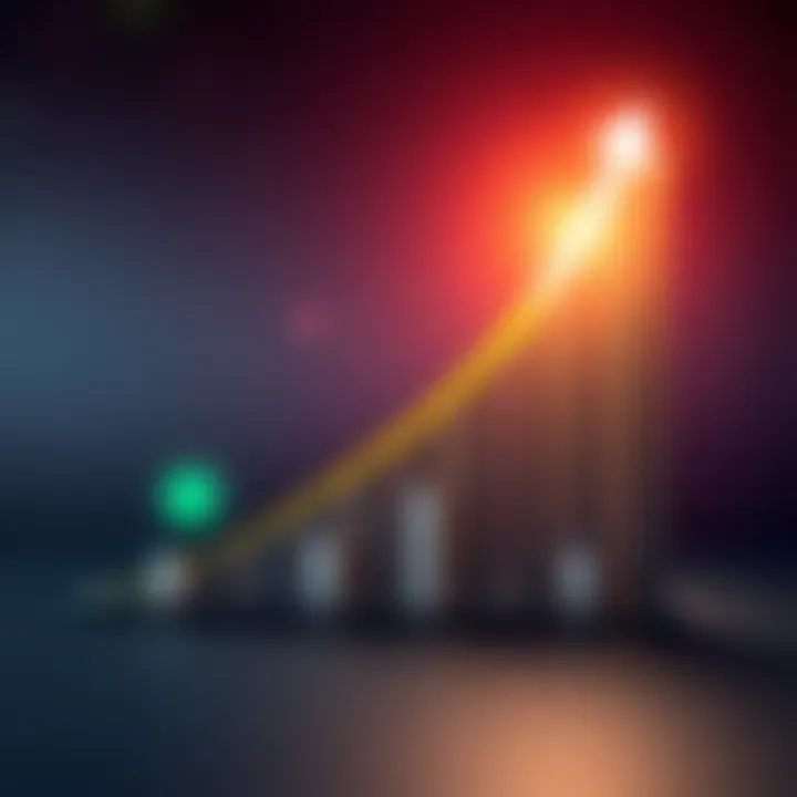 A rising graph illustrating the potential increase in XRP price from 2026 to 2030, with arrows pointing upward and a bright background.